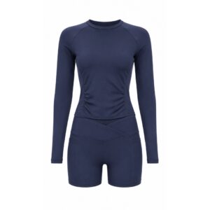 VIBES TAHITI ENSEMBLE FITNESS LS NAVY FEMME